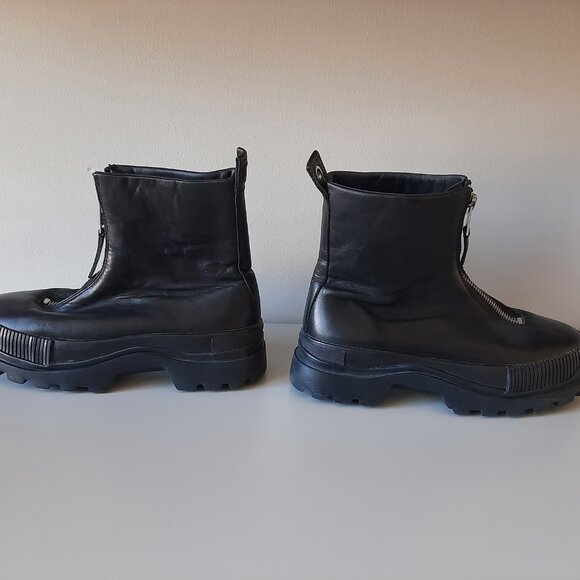DIESEL - Black Front-zip Ankle Boots - H-Vaiont-Chz - Men's 9 US - Picture 6 of 16